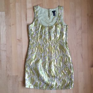 J.Crew Collection metallic brocade gold dress 0